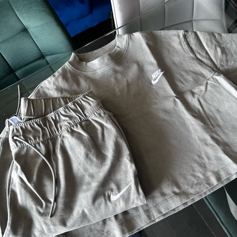 Nike Taupe Crewneck Sets — Neutral Beige